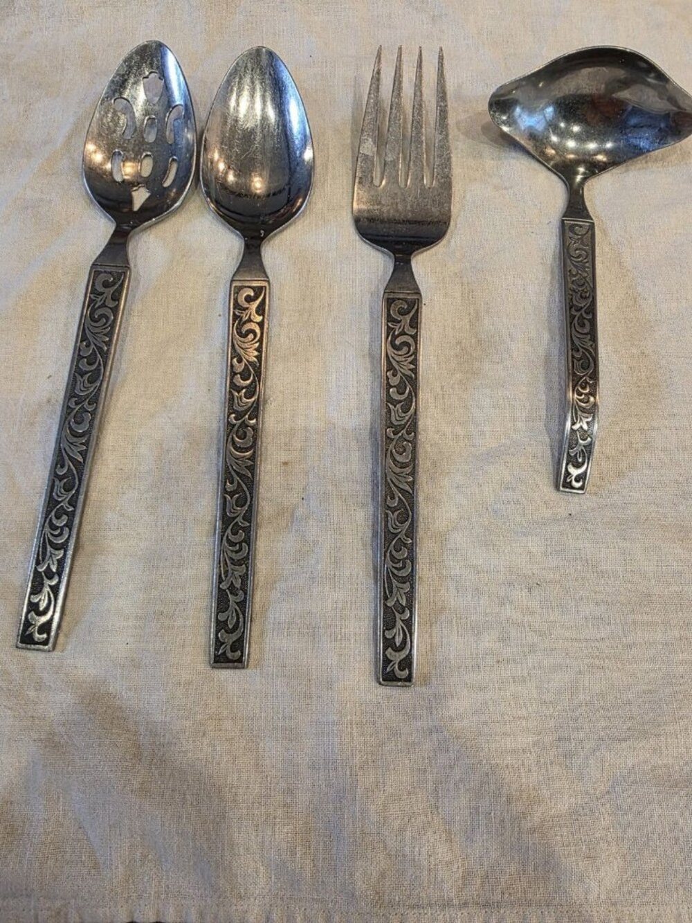 Set of 4 Vintage Riviera MONTEREY Stainless Silverware Flatware Spoons Fork